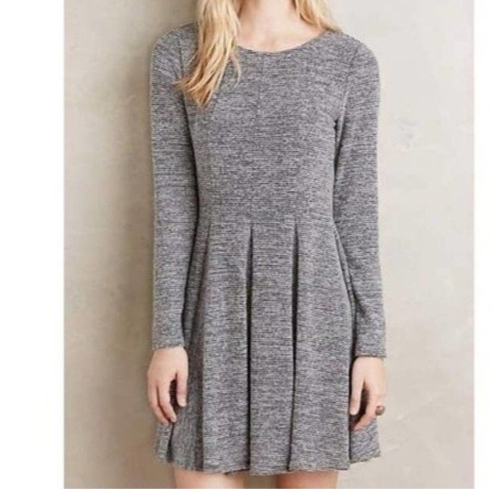 Anthropologie Dolan Sz Small Charcoal and Light Gray Sweater Dress